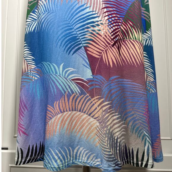 Soft Surroundings Anya Ombre Palms Maxi Dress Jersey Knit Size M Tropical Palms - Picture 10 of 12